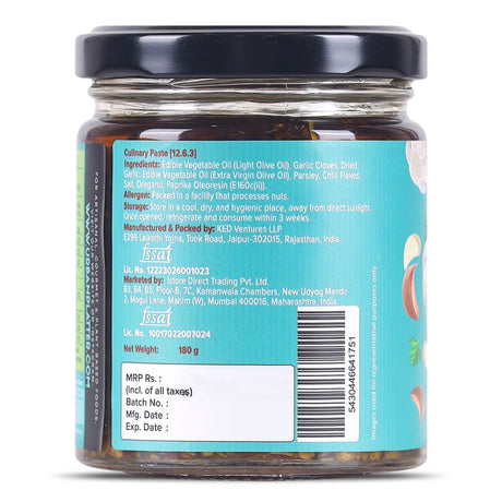 Aglio e Olio Sauce, 180g (Plant Based | Preservative-free | Italian Inspired Pasta Sauce & Dipping Oil)