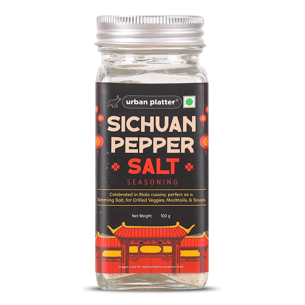 Urban Platter Sichuan Pepper Salt Seasoning, 100g (Finishing and Rimming Salt | Tingling Kick and Delicate Umami | Crafted for Asian Cooking)