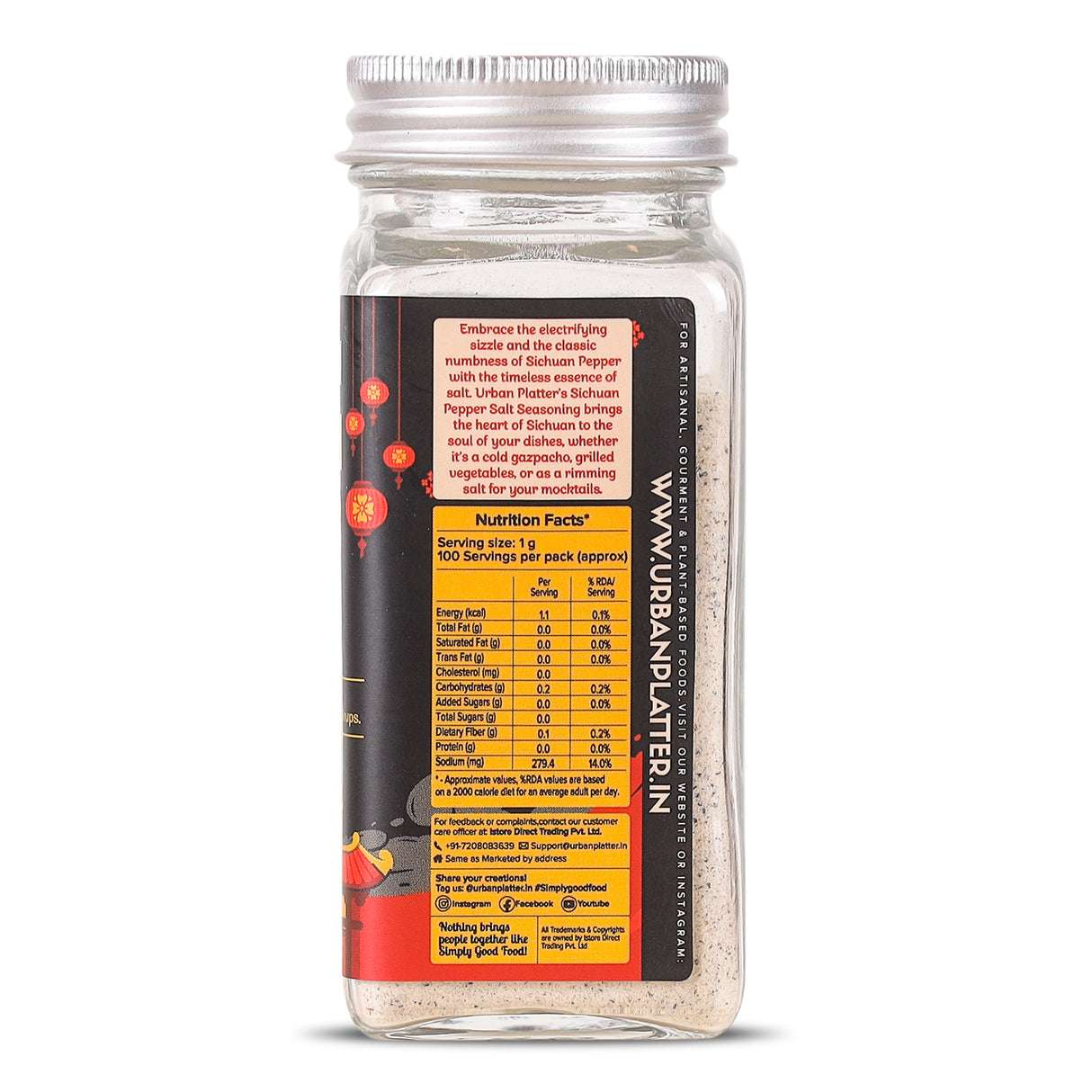 Urban Platter Sichuan Pepper Salt Seasoning, 100g (Finishing and Rimming Salt | Tingling Kick and Delicate Umami | Crafted for Asian Cooking)