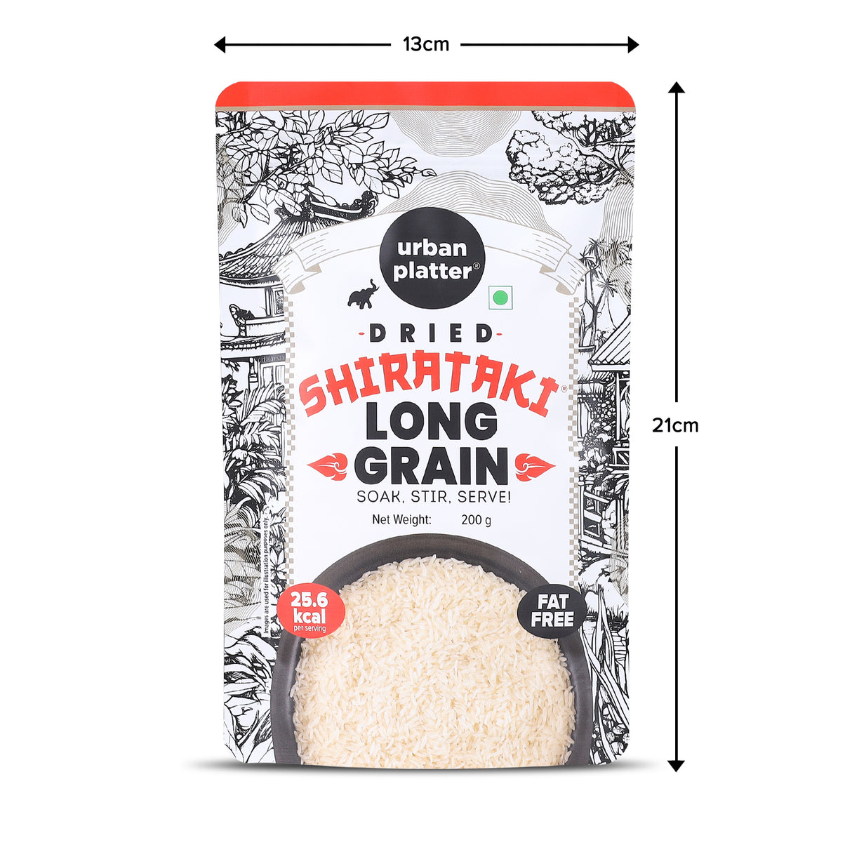 Urban Platter Dried Shirataki Rice, 200g (Konjac-Based | Just Soak and eat | Low-Calorie Rice Alternative | Keto-Friendly)