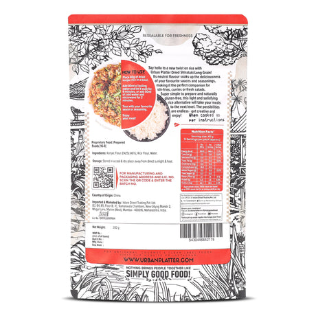 Dried Shirataki Rice, 200g ( Konjac-Based Rice Alternative | Quick Preparation |  For Fried Rice, Pulao & Rice Bowls)