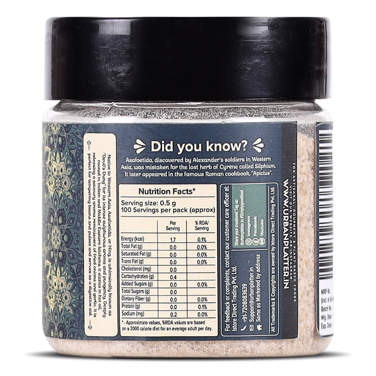 Urban Platter Hing Powder, 50g (Compounded Asafoetida Powder | Tempering Essential | Natural Digestive Aid |  Perfect for Daily Indian Cooking)