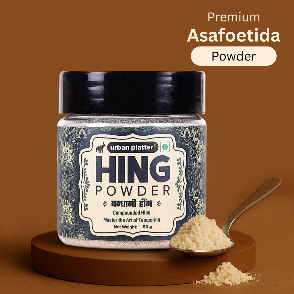 Urban Platter Hing Powder, 50g (Compounded Asafoetida Powder | Tempering Essential | Natural Digestive Aid |  Perfect for Daily Indian Cooking)