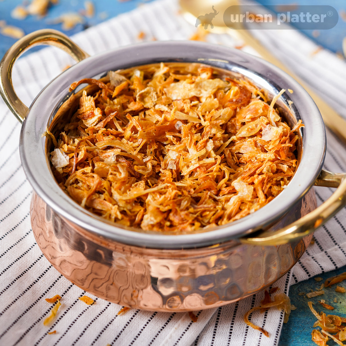 Urban Platter Crispy Fried Onion Birista, 400g (Fried in Sunflower Oil | No Added Salt | Preservative-Free | Ready to Use)