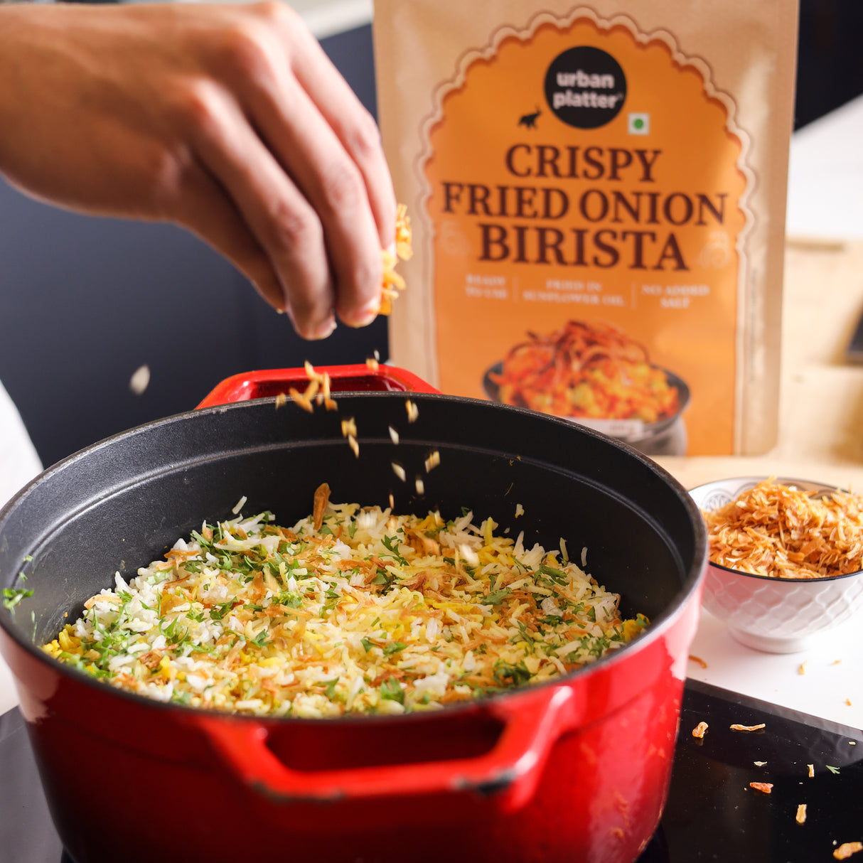 Urban Platter Crispy Fried Onion Birista, 400g (Fried in Sunflower Oil | No Added Salt | Preservative-Free | Ready to Use)