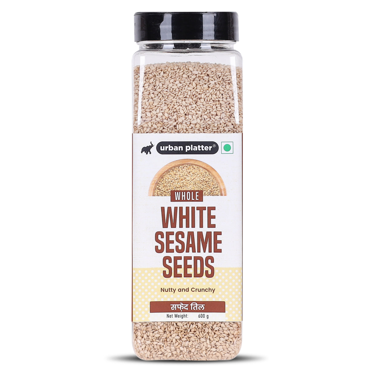 Urban Platter White Sesame (Safed Til) Seeds Shaker Jar, 600g