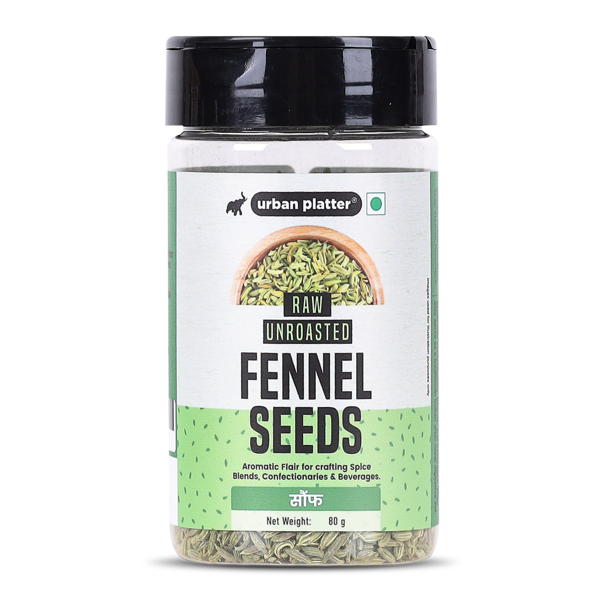 Urban Platter Raw Unroasted Fennel seeds, 80g (Saunf | Natural Coolant | Variyali | Post-Meal Digestive)