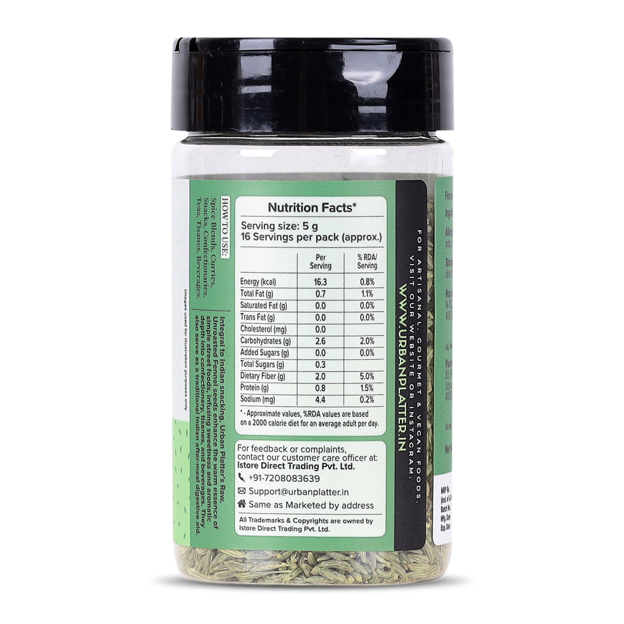 Urban Platter Raw Unroasted Fennel seeds, 80g (Saunf | Natural Coolant | Variyali | Post-Meal Digestive)