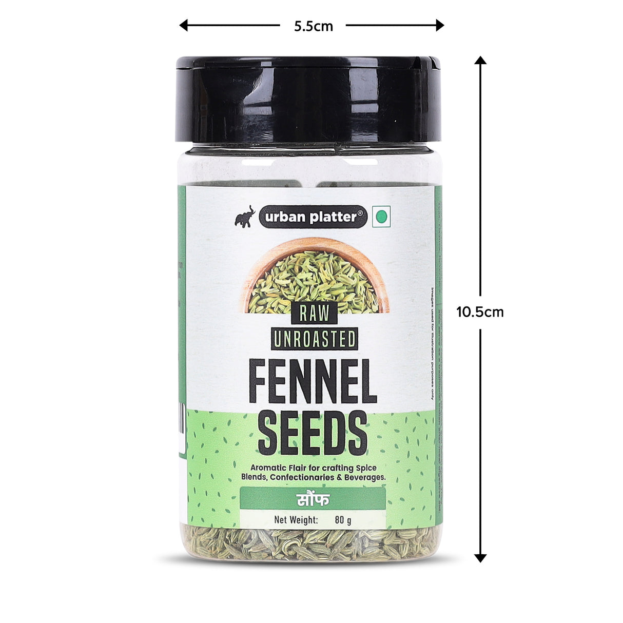 Urban Platter Raw Unroasted Fennel seeds, 80g (Saunf | Natural Coolant | Variyali | Post-Meal Digestive)