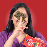 Urban Platter Roasted Seaweed Snack - Kimchi, 5g (Pack of 3, Ready to eat snack | Crispy Umami Nori Chips | Spicy Kimchi Flavour)