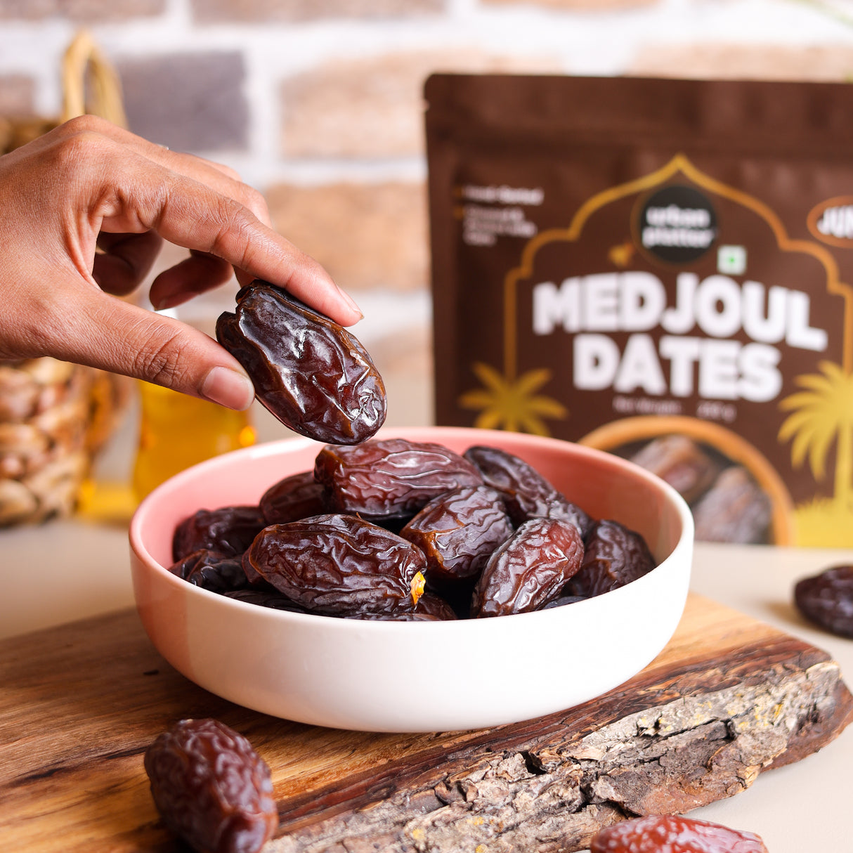 Urban Platter Jumbo Medjoul Dates, 500g (Hand-Sorted | Large-Sized & Succulent | Ideal for Premium Snacking & Festive Gifting)