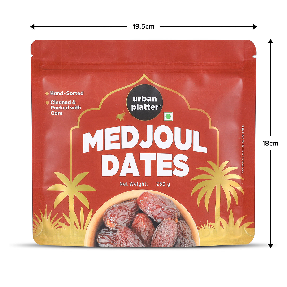 Urban Platter Medium Medjoul Dates, 250g (Hand-Sorted | Moist & Caramelly Texture | Perfect for Snacking & Gifting)