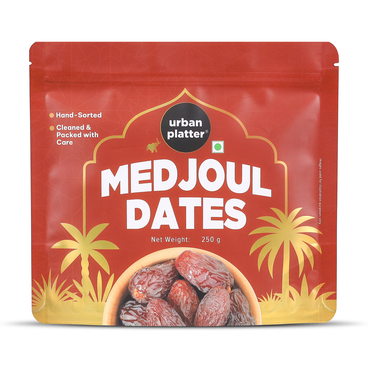 Urban Platter Medium Medjoul Dates, 250g (Hand-Sorted | Moist & Caramelly Texture | Perfect for Snacking & Gifting)