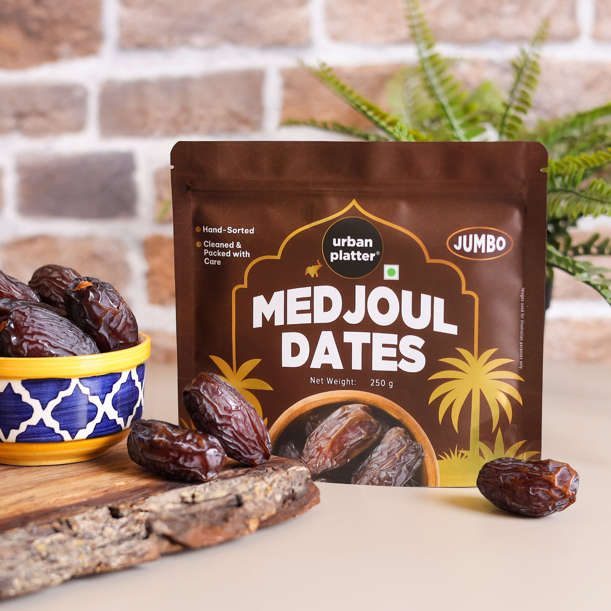 Urban Platter Jumbo Medjoul Dates, 250g (Hand-Sorted | Large-Sized & Succulent | Ideal for Premium Snacking & Festive Gifting)