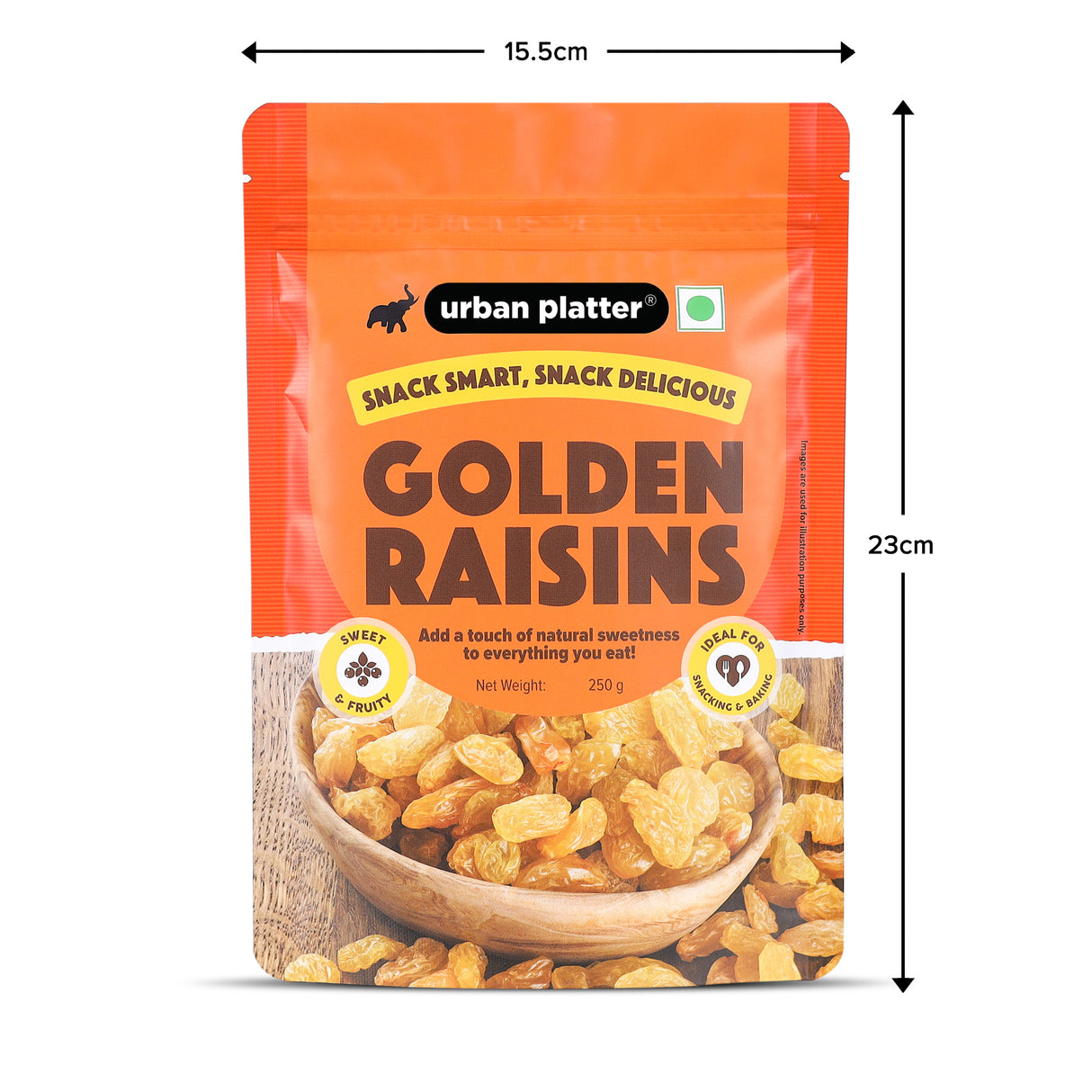 Urban Platter Indian Golden Raisins, 250g (Sweet & Chewy | Sun-Dried & Naturally Golden | Perfect for Desserts & Festive Cooking)