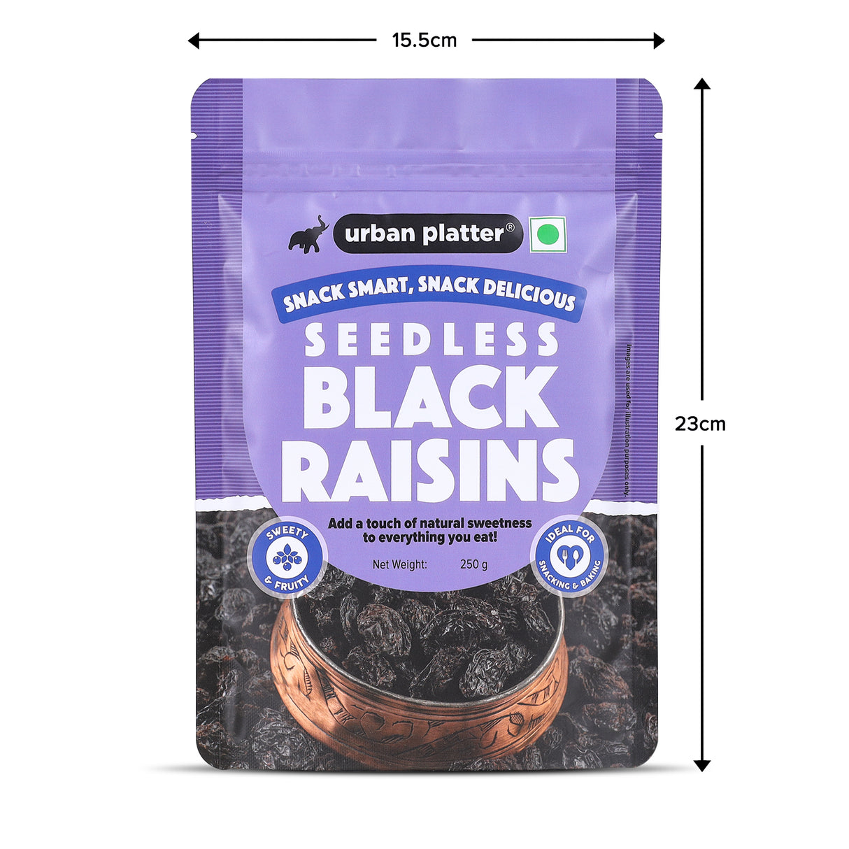 Urban Platter Seedless Black Raisins, (Garnish or Add to Fruit Salads, Oatmeals, Mueslis, Trail Mixes, Ice creams, Baked Goods, Kheer & Ladoos)