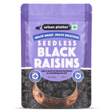 Urban Platter Seedless Black Raisins, (Garnish or Add to Fruit Salads, Oatmeals, Mueslis, Trail Mixes, Ice creams, Baked Goods, Kheer & Ladoos)
