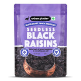 Urban Platter Seedless Black Raisins, 500g (Garnish or Add to Fruit Salads, Oatmeals, Mueslis, Trail Mixes, Ice creams, Baked Goods, Kheer & Ladoos)