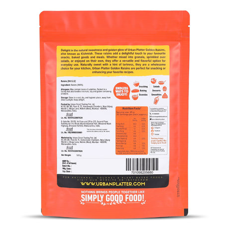 Urban Platter Golden Raisins (Kishmish), 500G