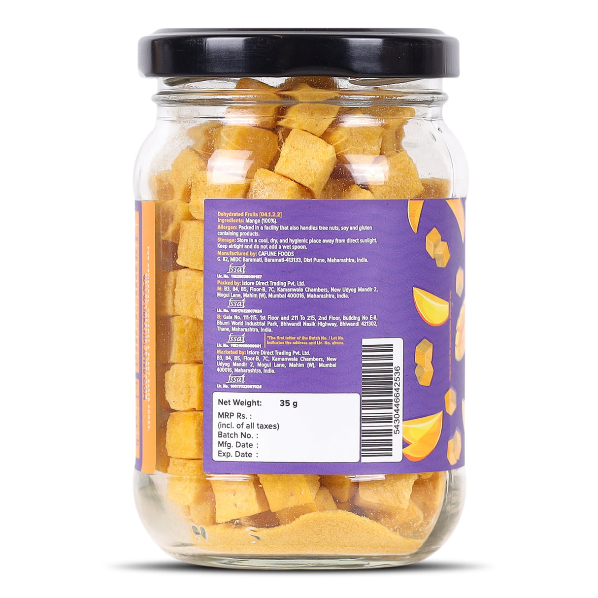 Urban Platter Freeze-Dried Mango Cubes, 35g (Real Fruit | Sweet & Tangy | Ideal for Snacking, Baking & Desserts)