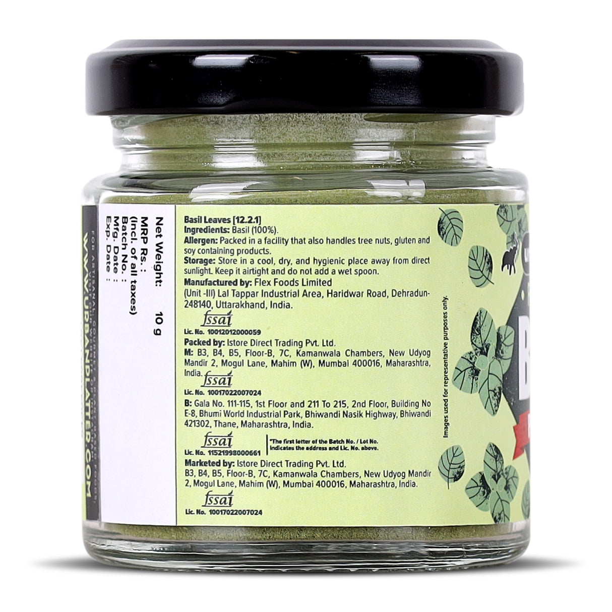 Urban Platter Freeze-Dried Basil Powder, 10g (Aromatic Herb | Freeze-Dried for long-lasting freshness | Perfect for Seasonings, Pesto and Sauces)