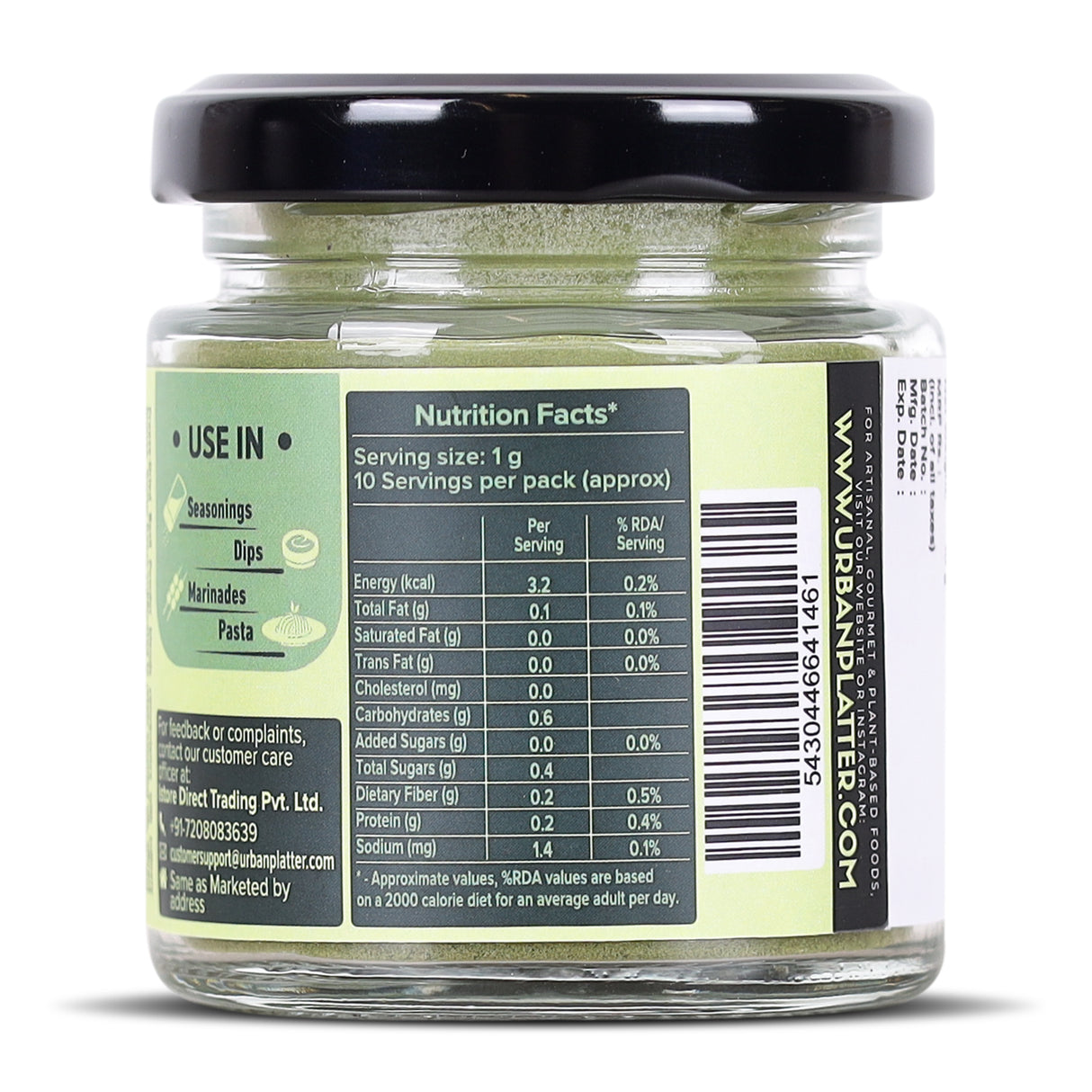 Urban Platter Freeze-Dried Basil Powder, 10g (Aromatic Herb | Freeze-Dried for long-lasting freshness | Perfect for Seasonings, Pesto and Sauces)