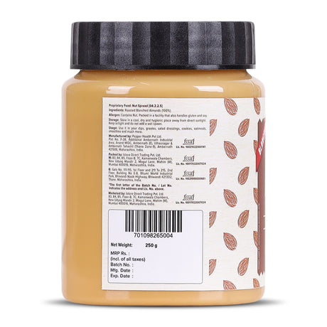 Urban Platter Almond Butter (Without Skin) (Nutty Flavour | Single Ingredient | Keto-Friendly | Blanched Paste)