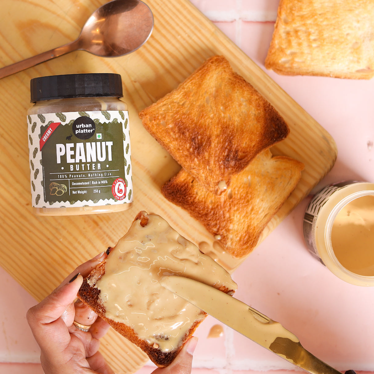Urban Platter Natural Creamy Peanut Butter, [Unsweetened, No Added Oil]