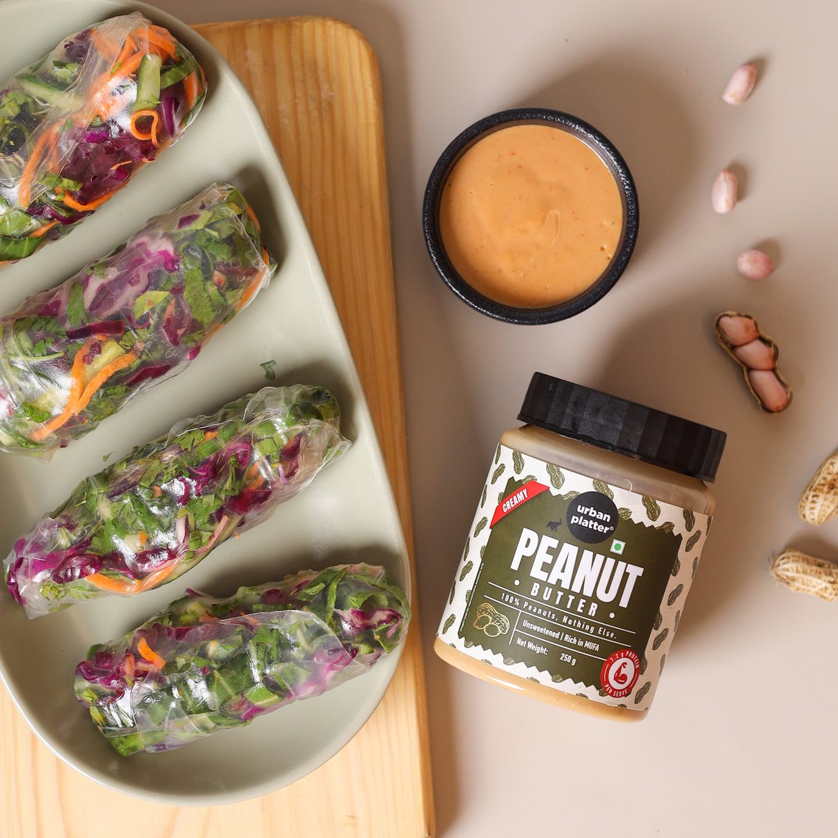 Urban Platter Natural Creamy Peanut Butter, [Unsweetened, No Added Oil]