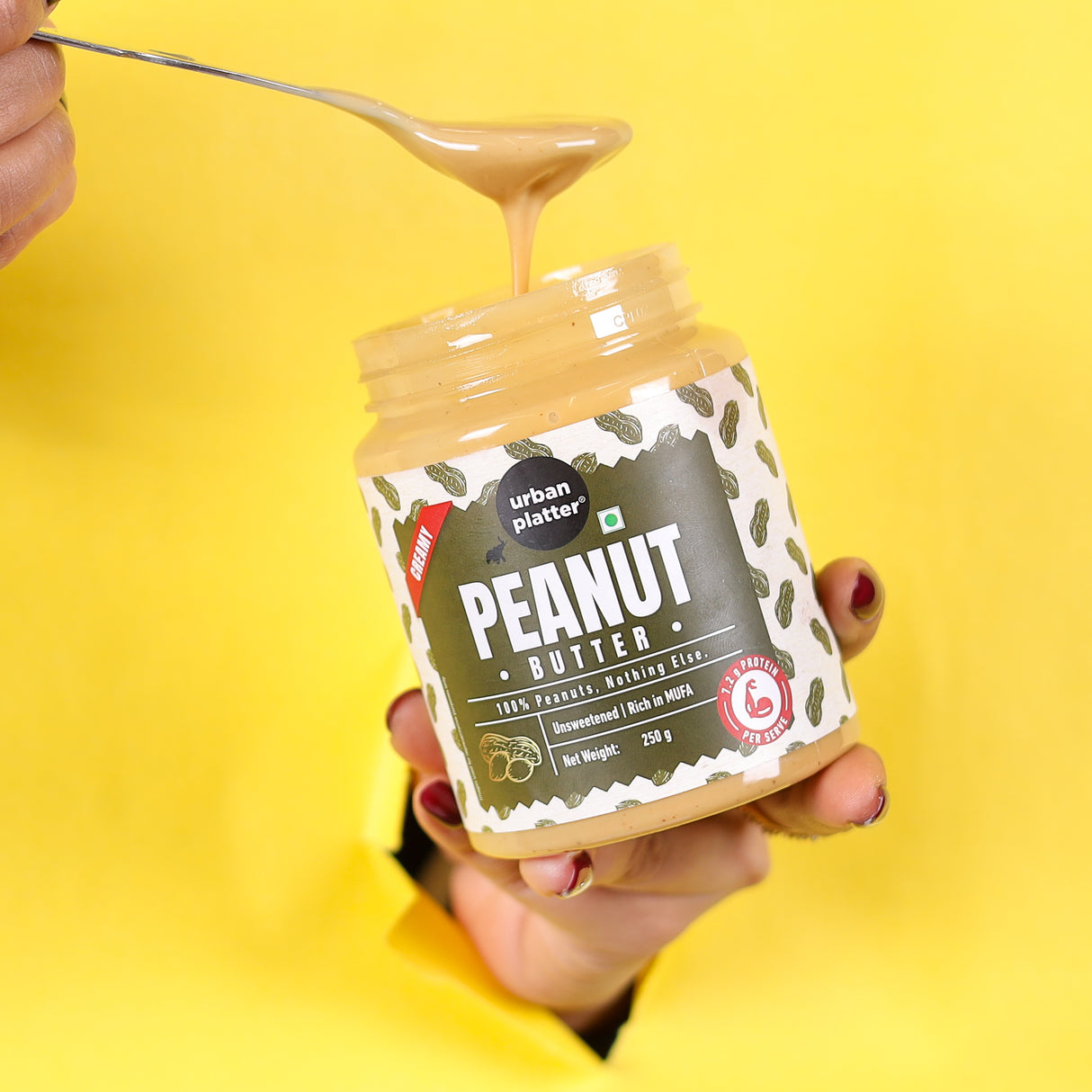 Urban Platter Natural Creamy Peanut Butter, [Unsweetened, No Added Oil]