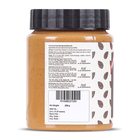 Urban Platter Almond Butter (With Skin) (Bold Nutty Flavour | Single Ingredient | Keto-Friendly | Unblanched Paste)