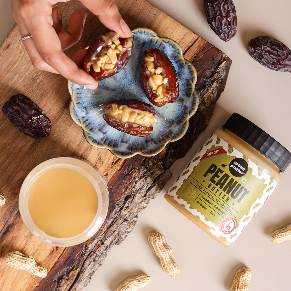 Urban Platter Crunchy Peanut Butter, 250g (Bold Roasted Flavour | Crunchy Texture | Single Ingredient | Keto-Friendly)
