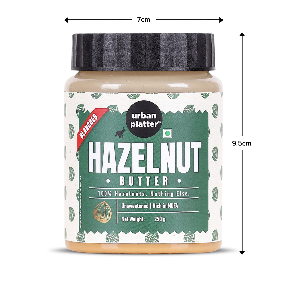 Urban Platter Hazelnut Butter (Without Skin), 250g (Bold Nutty Flavour | Single Ingredient | Keto-Friendly | Blanched Paste)