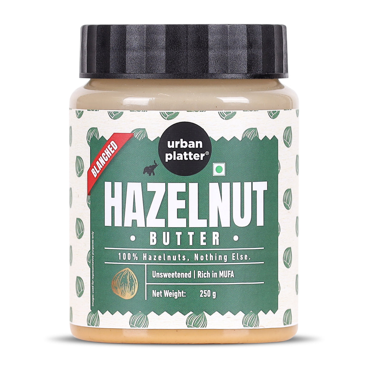 Urban Platter Hazelnut Butter (Without Skin), 250g (Bold Nutty Flavour | Single Ingredient | Keto-Friendly | Blanched Paste)