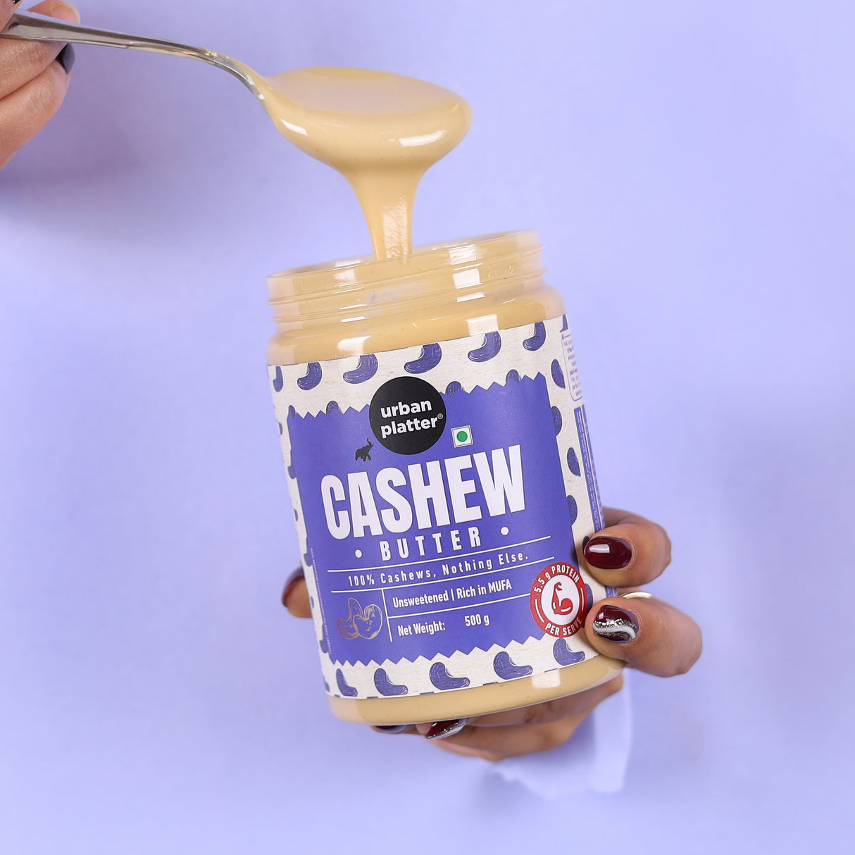 Urban Platter Cashew Butter, 500g (Rich & Creamy | Single Ingredient | Keto-Friendly)