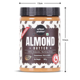 Urban Platter Almond Butter (With Skin), 500g (Bold Nutty Flavour | Single Ingredient | Keto-Friendly | Unblanched Paste)