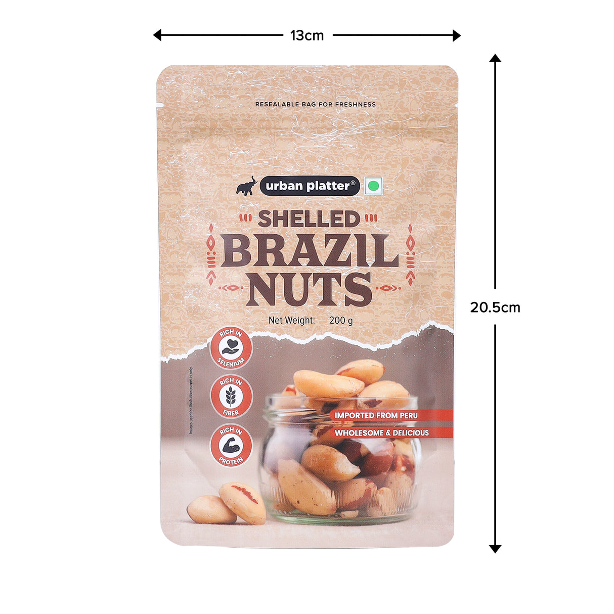 Urban Platter Brazil Nuts, 200g (Rich in Selenium | Superfood | Have 1 Daily | Product of Peru)
