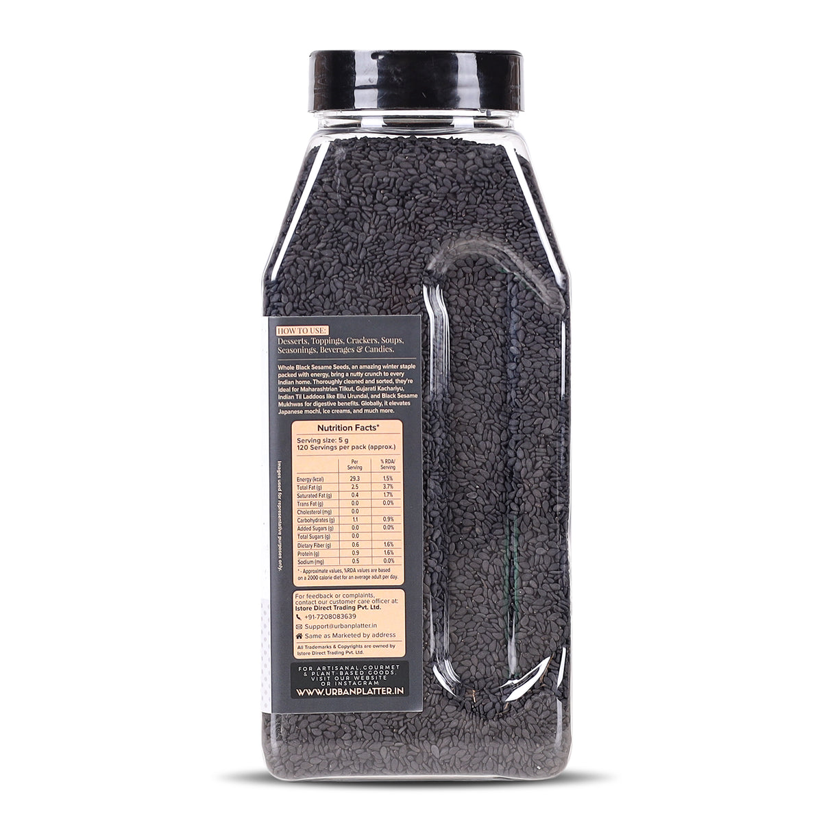 Urban Platter Black Sesame (Kaale Til) Seeds, 600g