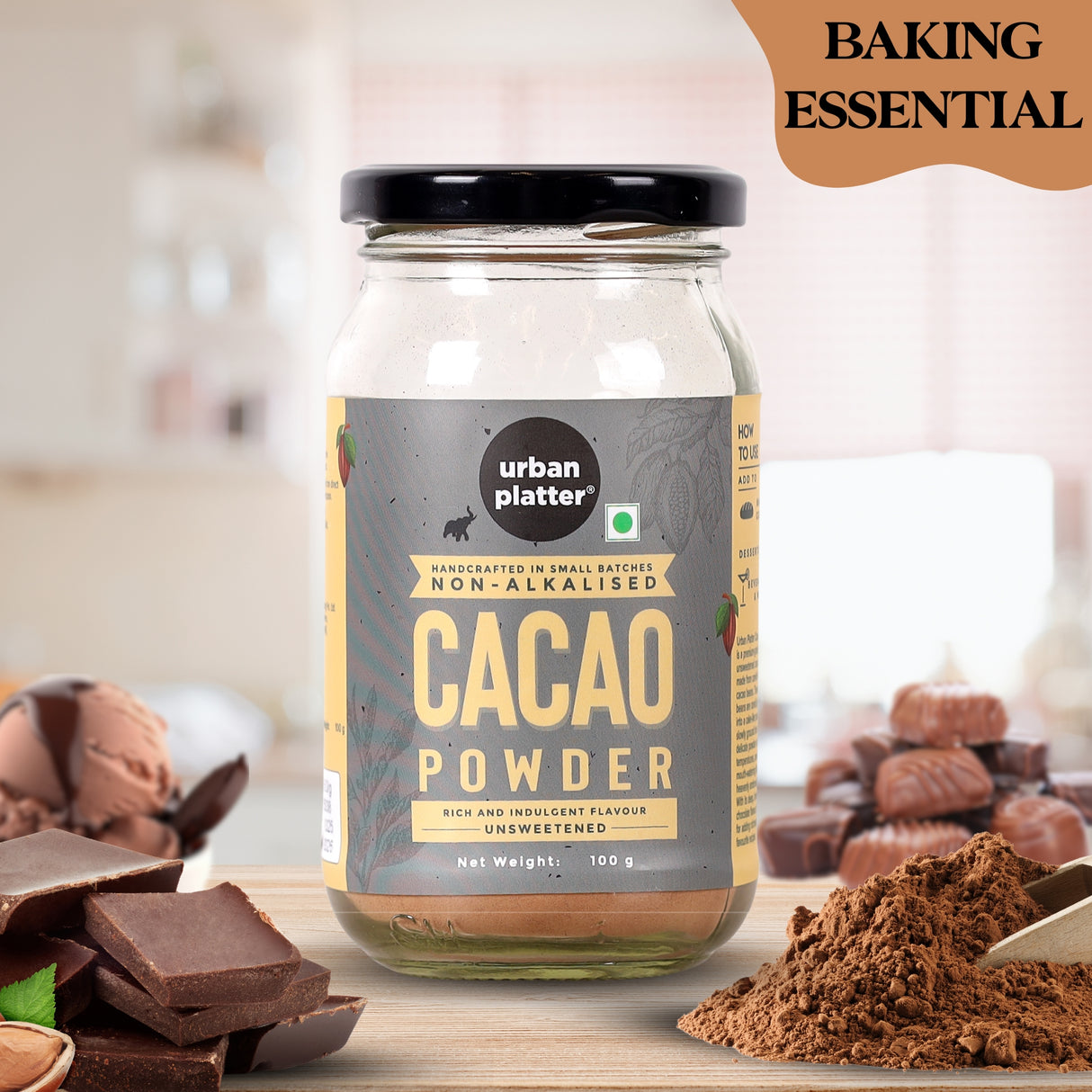 Urban Platter Non-Alkalized Cacao Powder, 100g