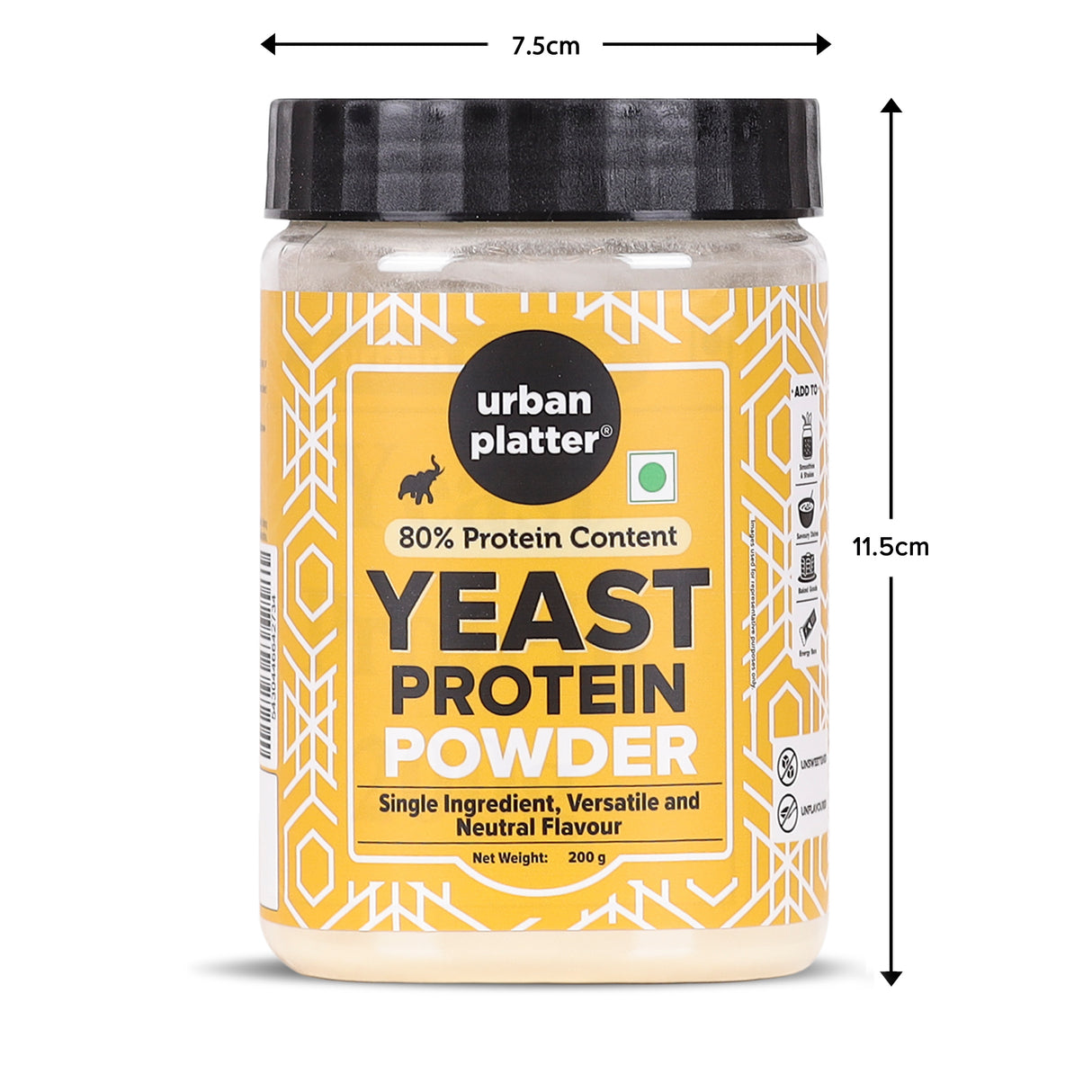 Urban Platter Yeast Protein Powder, 200g (Clean Plant Protein from Yeast | Complete Amino Acid Profile | Perfect for Shakes, Smoothies & Recipes)