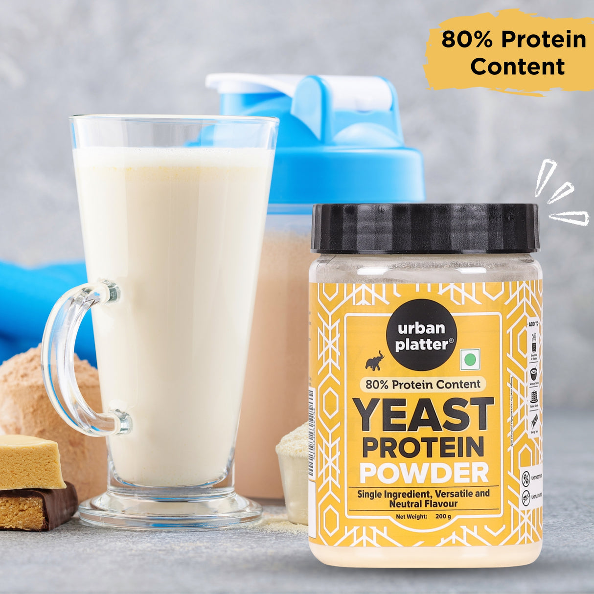 Urban Platter Yeast Protein Powder, 200g (Clean Plant Protein from Yeast | Complete Amino Acid Profile | Perfect for Shakes, Smoothies & Recipes)