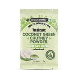 Urban Platter South Indian Style Instant Coconut Green Chutney Powder, 15g (Instant Dry Chutney Mix | Jain-friendly | Just Add Water | Perfect for Idli, Dosa and Snacks)