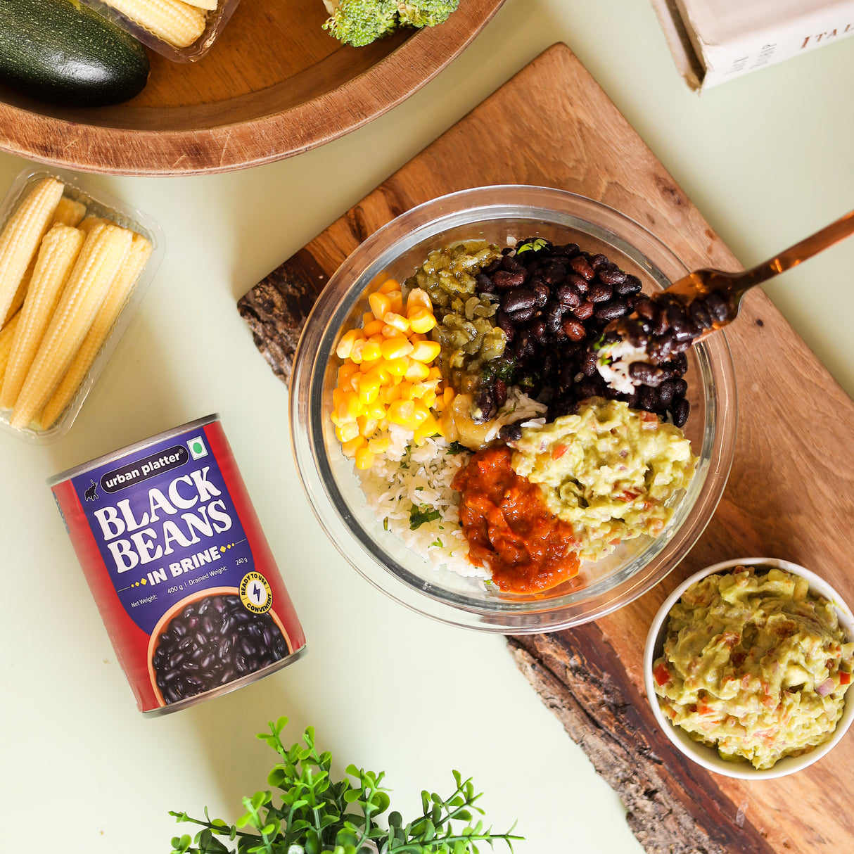 Urban Platter Black Beans in Brine, 400g ( Ready to Use | Ideal for Salads, Tacos and Meal Prep | 240g Drained Weight )