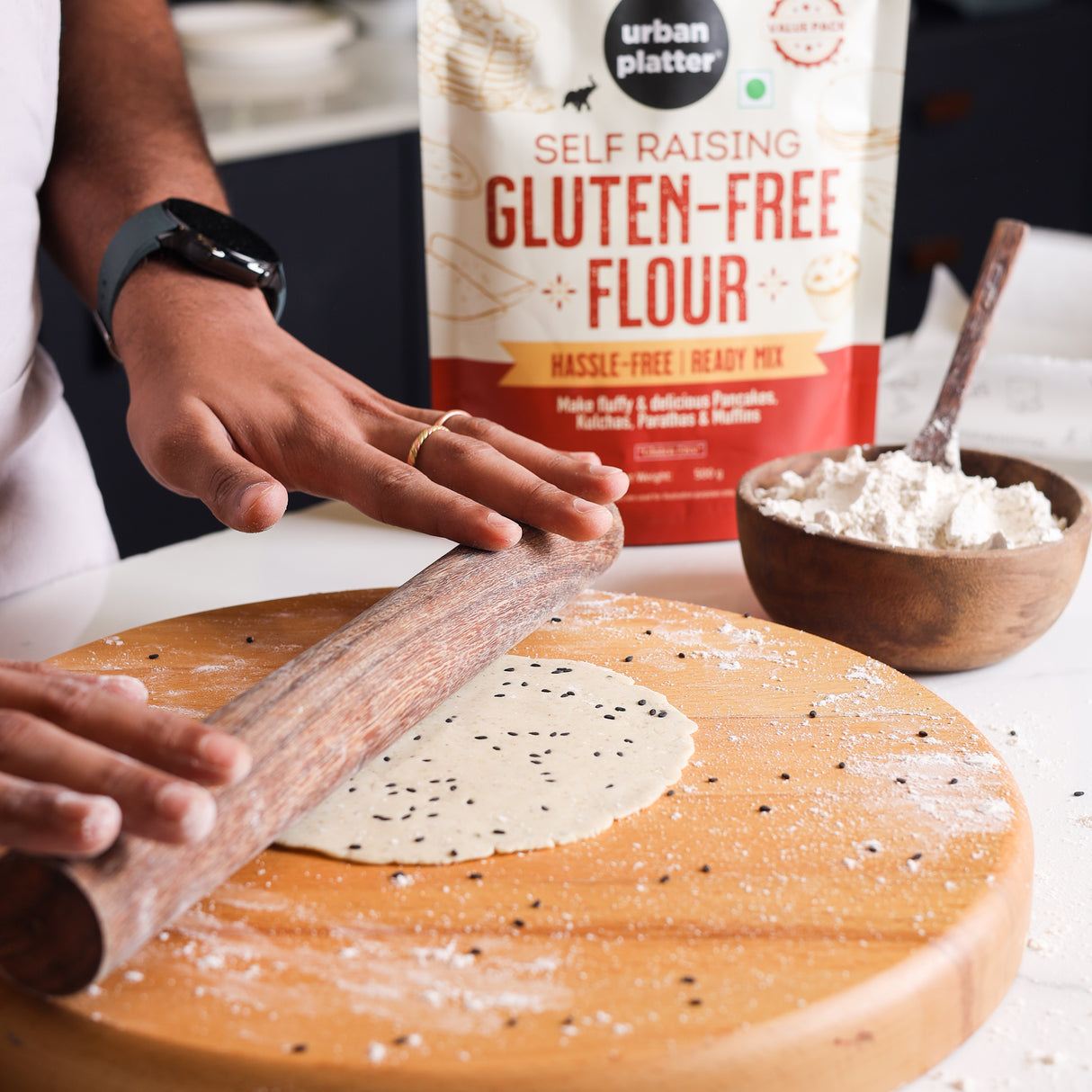 Urban Platter Self Raising Gluten-Free Flour, 500g (Ready Mix | Wheat Free | For Pancakes, Muffins and Cakes)
