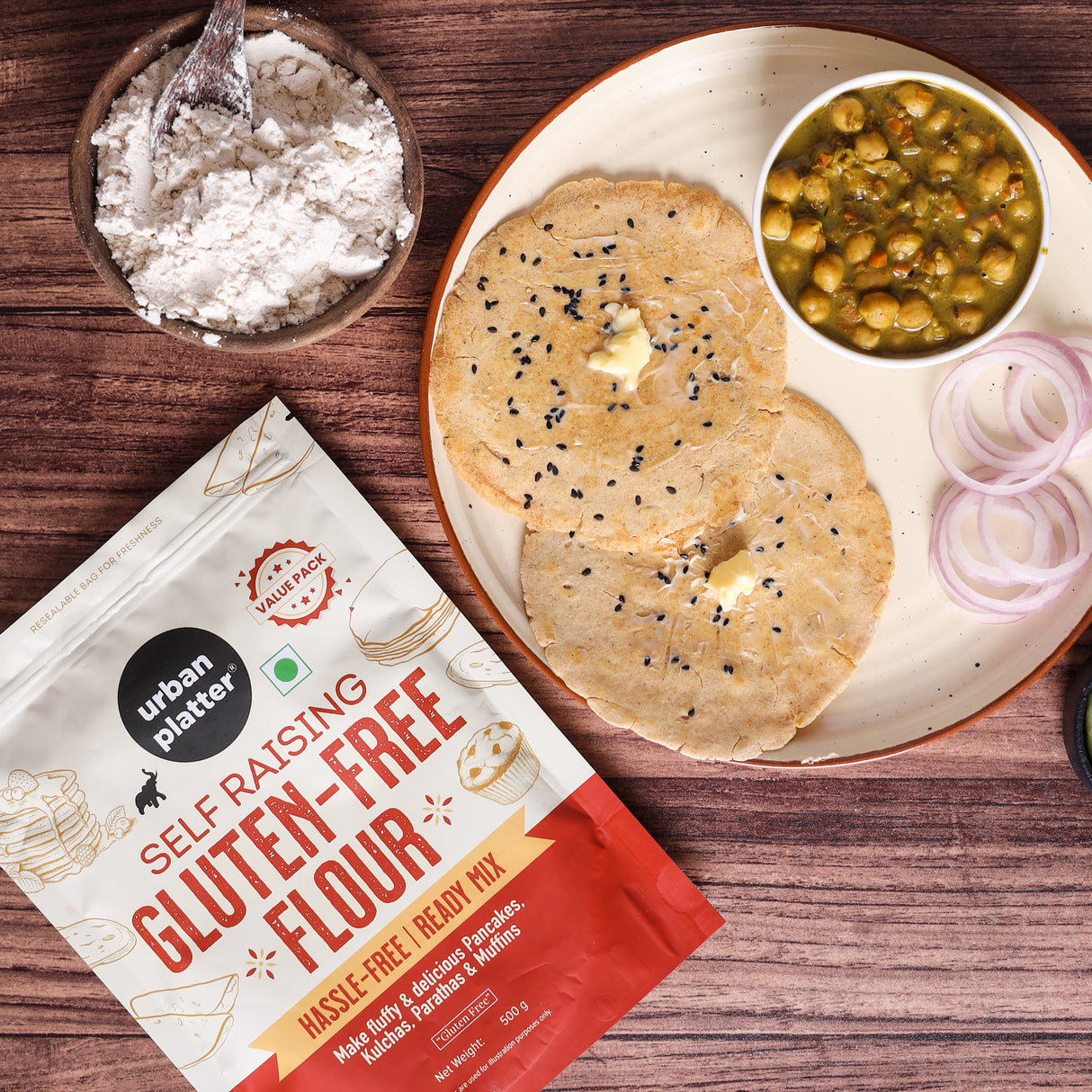 Self Raising Gluten-Free Flour, 500g (Ready Mix | Wheat Free | For Pancakes, Muffins and Cakes)