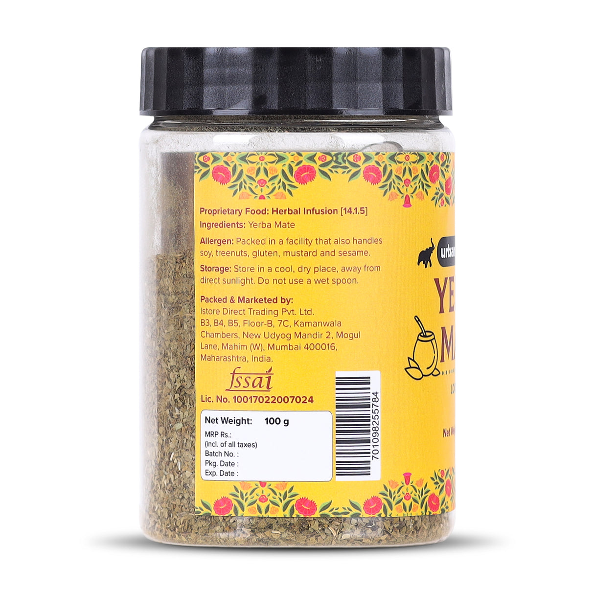 Urban Platter Yerba Mate, 100g (Loose Leaf | Energizing | Supports Metabolism)