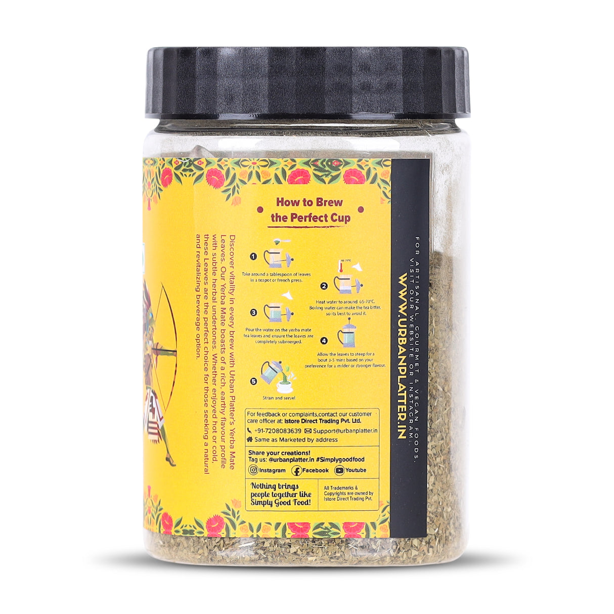 Urban Platter Yerba Mate, 100g (Loose Leaf | Energizing | Supports Metabolism)