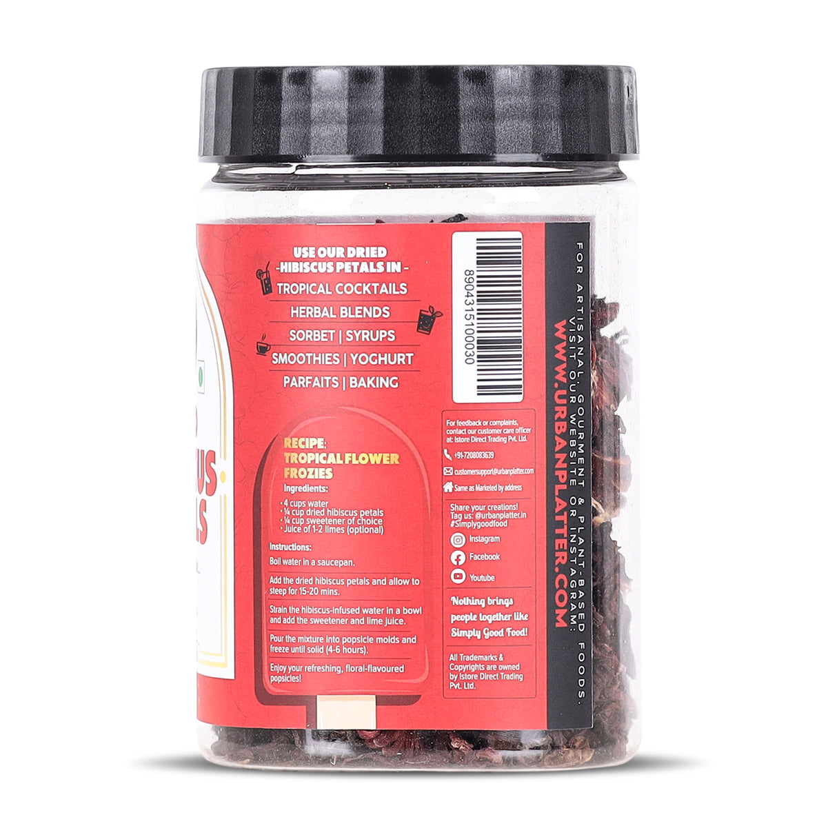Urban Platter Dried Hibiscus Petals, 50g (Tart & Floral | Naturally Containing Antioxidants | Perfect for Infusions, Teas, Tisanes and Coolers | Caffeine-Free and Preservative-Free)