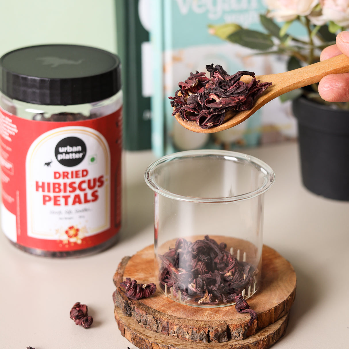 Urban Platter Dried Hibiscus Petals, 50g (Tart & Floral | Naturally Containing Antioxidants | Perfect for Infusions, Teas, Tisanes and Coolers | Caffeine-Free and Preservative-Free)