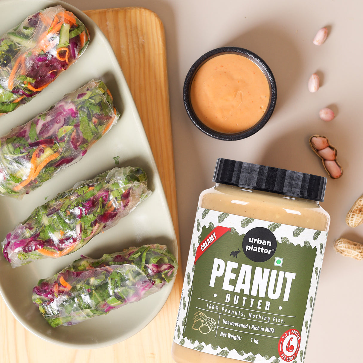 Urban Platter Natural Creamy Peanut Butter, [Unsweetened, No Added Oil]